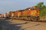 BNSF 4355 Leads a EB freight train Elephant style.